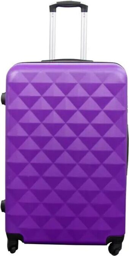 Stor koffert - Diamant lilla - Hardcase koffert - Smart reisekoffert