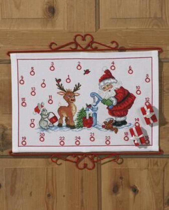 Broderisett julekalender nisse m/vannpost 30x50cm