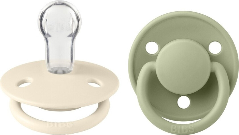 Pacifier De Lux Silicone Ivory/Sage Onesize 2pcs