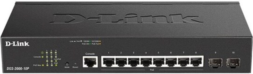 D-link Dgs-2000-10p 8-port Gigabit Poe 65w Switch