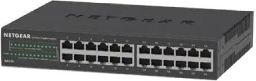 Netgear GS324v2 - Switch - ikke-styrt - 24 x 10/100/1000 - stasjonær, rackmonterbar, veggmonterbar