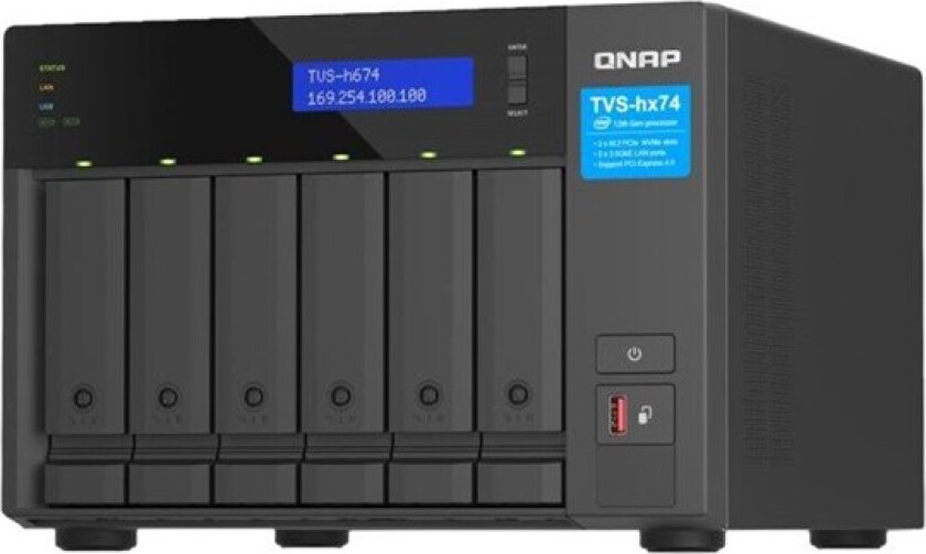 Bilde av Qnap Tvs-h674-i3-16g 6-bay Desktop Nas Ci3-12100 16gb 0tb Nas-server