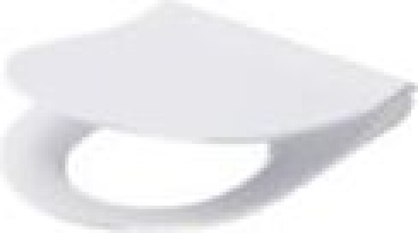 City oval slim, Avlang, Hardt toalettsete, Hvit, Duroplast, 360 mm, 442 mm
