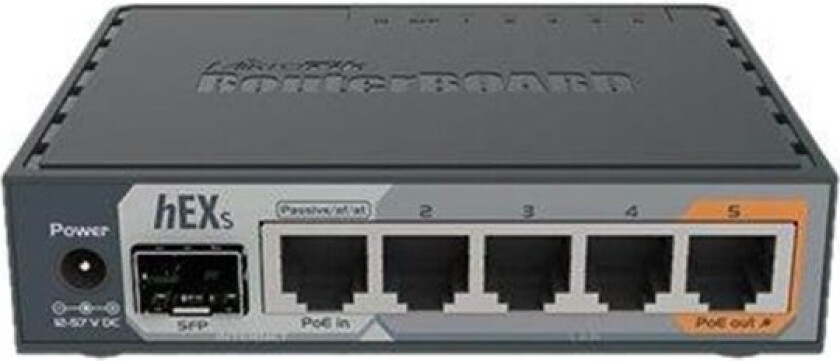 hEX S RB760iGS 5x Gigabit Ethernet SFP Dual Core 880MHz CPU 256MB RAM USB microSD RouterOS L4 IPsec hardware encryption support and The Dude server package - Router