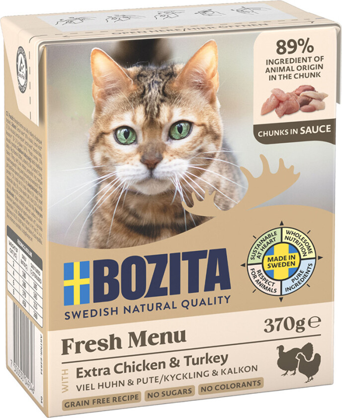 Bozita Biter i Saus Kylling & Kalkun 370 g