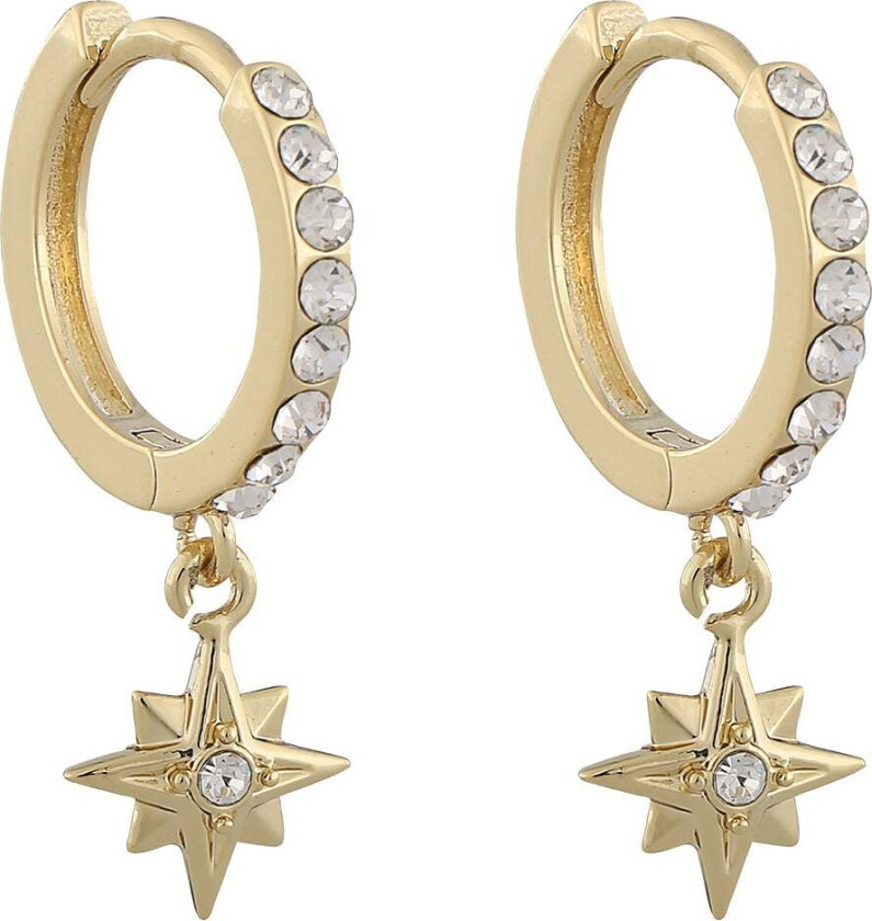 Snö Of Sweden Feliz Ring Stone Earring Gold/Clear 14,5mm