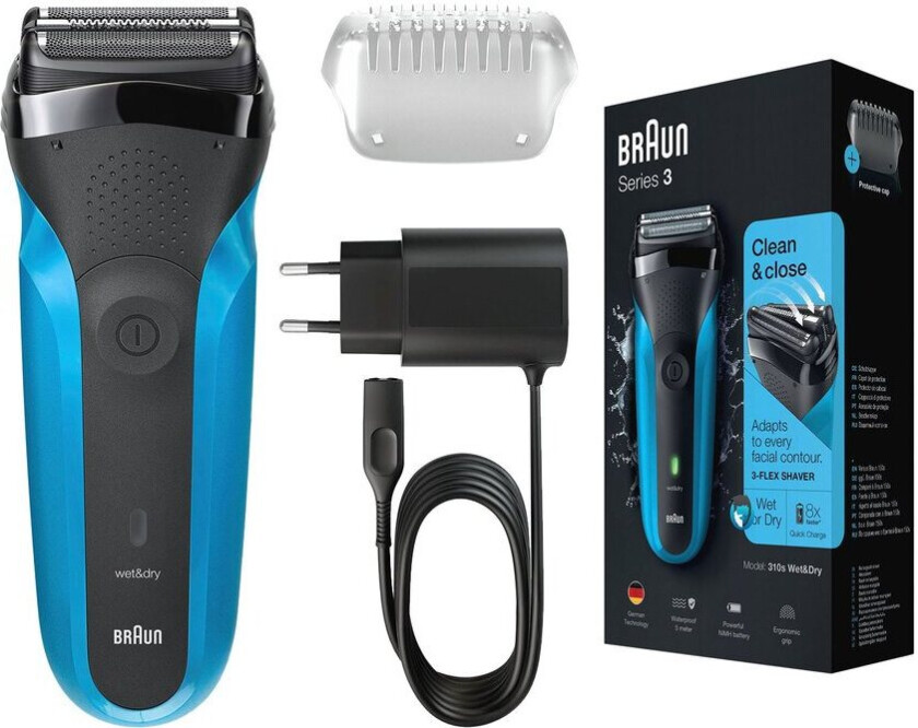 Series 3 310s Barberingsmaskin Trimmer Sort, Blå
