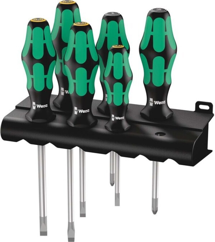 WERA 334/355/6 Skrutrekkersett Kraftform Plus, 6 deler