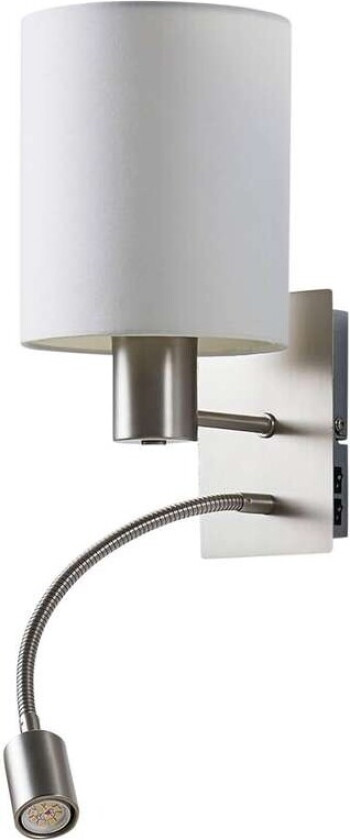 Stoffvegglampe Shajan med LED-leselys
