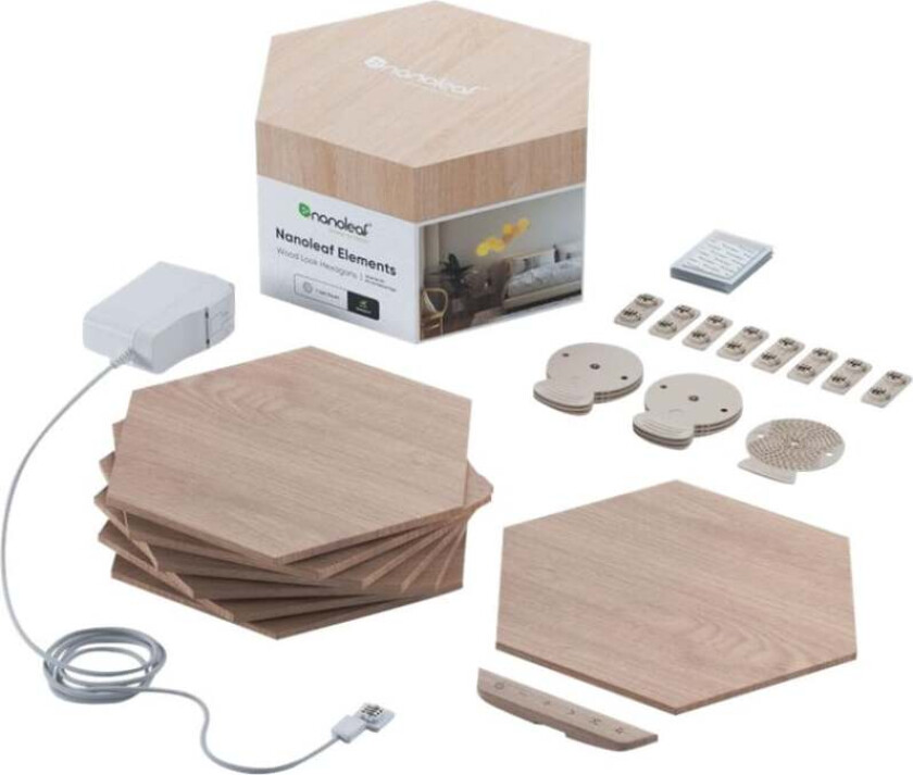 Elements Wood Lock Hexagons Startpakke Med 7 Paneler