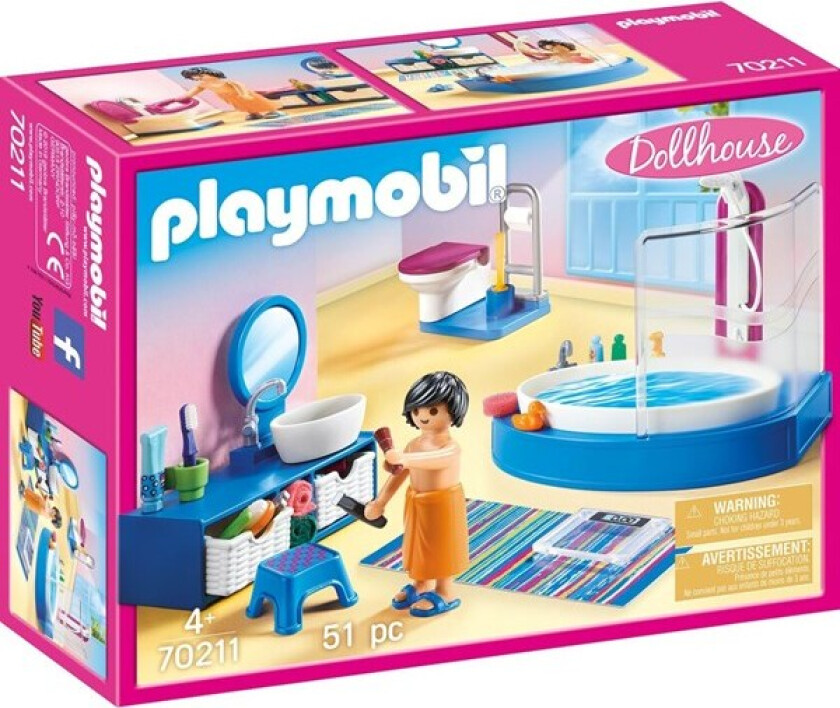 Playmobil Dollhouse - Baderom Med Badekar 70211