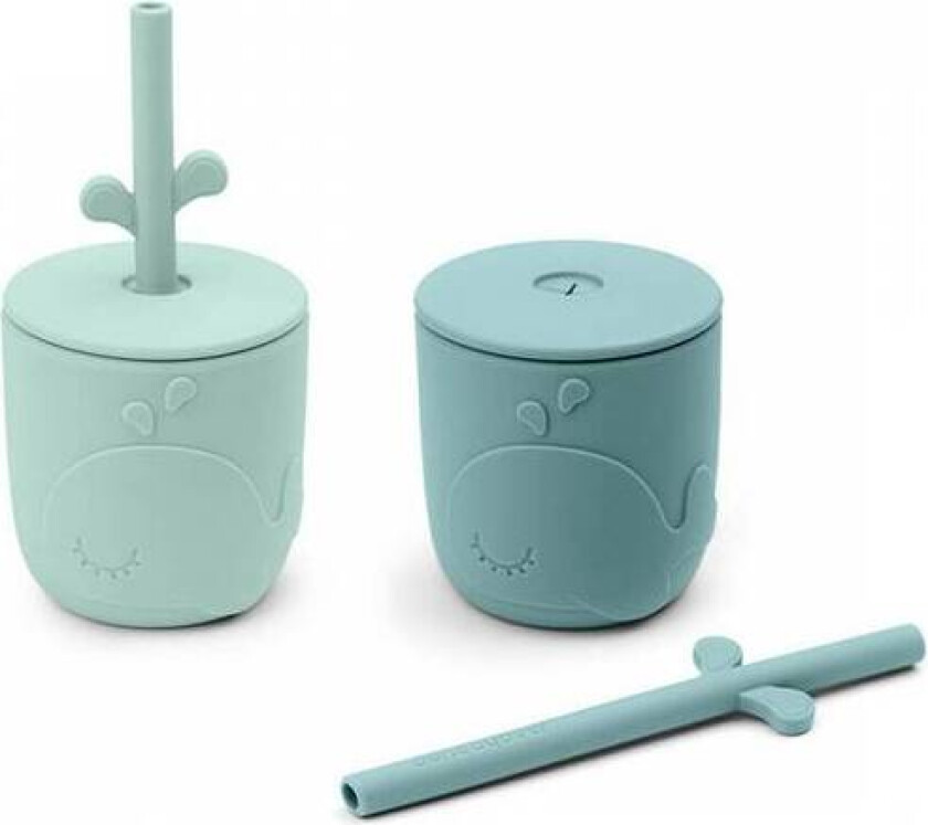 Done by Deer straw cup 2pk Wally - blue