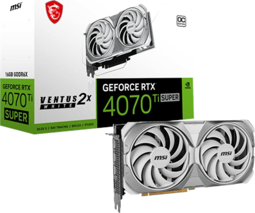 GeForce RTX 4070 Ti SUPER VENTUS 2X OC WHITE - 16GB GDDR6X RAM - Grafikkort