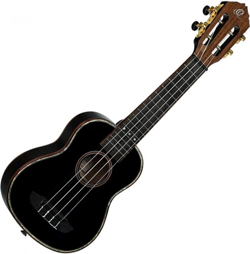 Ortega Ruox-So Sopran Ukulele Med Bag Onyx Series, Gloss Black
