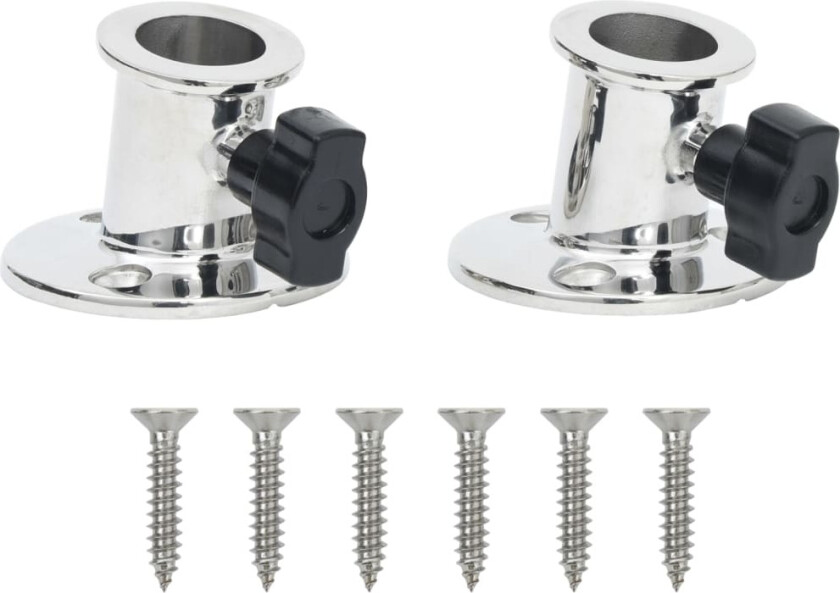 Bimini rund bunn for 26 mm rør 2 stk rustfritt stål