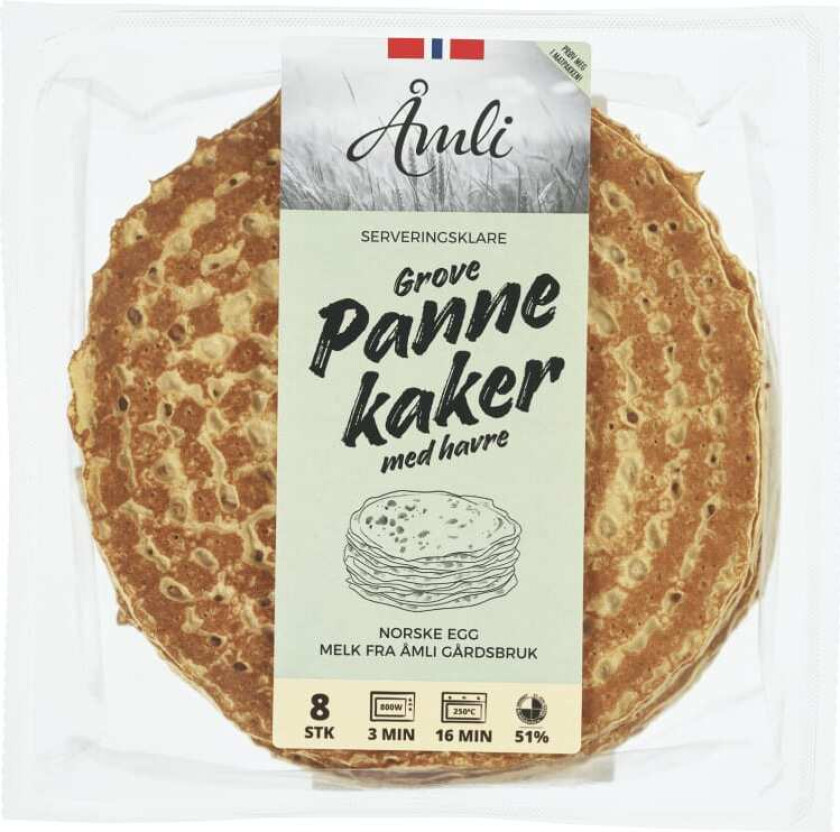 Pannekaker m/Havre Stekte 8stk 480g