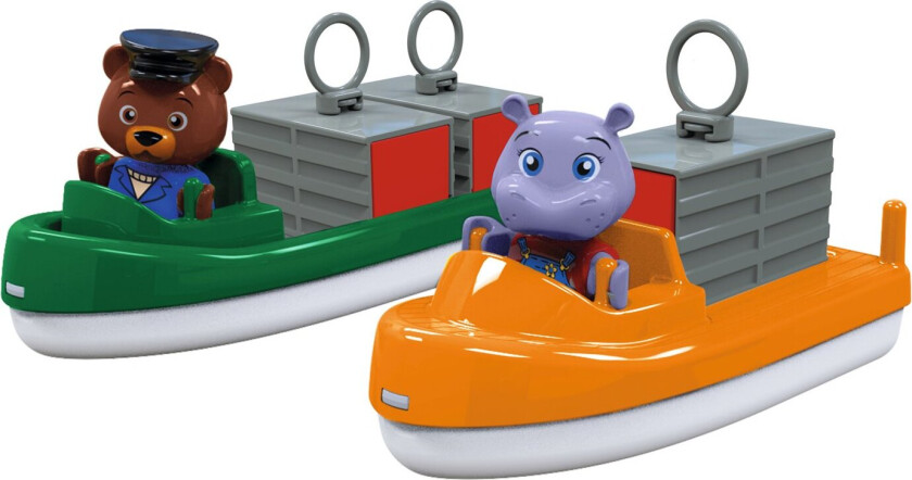 Aquaplay 2-Pakning Med Transport- Og Containerbåt