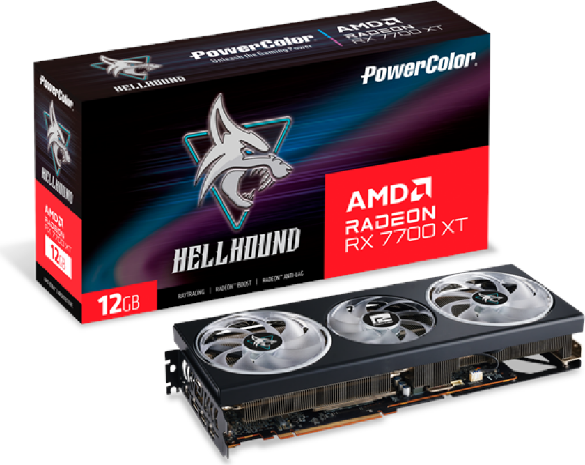 Radeon RX 7700 XT Hellhound OC - 12GB GDDR6 RAM - Grafikkort