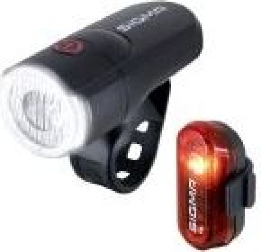 Bilde av Sport Aura 30 + Curve Set, Frontlys + baklys (sett), Sort, IPX4, LED, Rød/hvit, Blinkende lys, Kontinuerlig lys