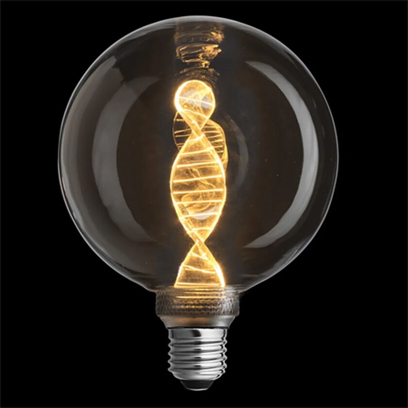3-Steg DNA Grey Glob 125mm 3,6w 1800K - E27 - Røykfarget