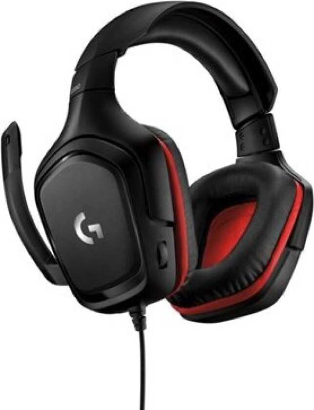 Gaming Headset G332 - Hodesett - full størrelse - kablet - 3,5 mm jakk - svart, rød