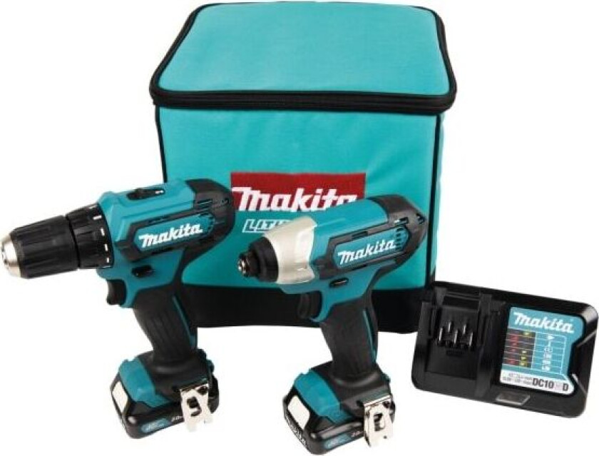 CLX224A, Trådløs kombidrill, Trådløs skrutrekker, Sort, Grønn, 30 Nm, 450 RPM, 1700 RPM, 70 dB