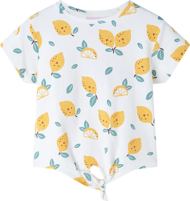 T-skjorte for barn med knyte i fald ecru 116