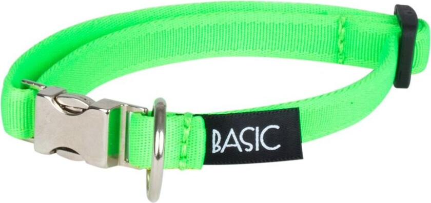 Basic Sweet Halsbånd Neongrønn med metallås 20-30 cm
