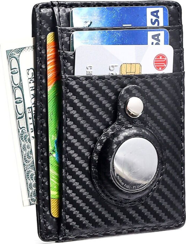 Kortholder med Airtag-holder og RFID-beskyttelse - Sort