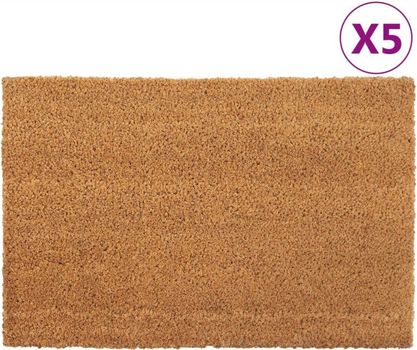 Dørmatter 5 stk naturlig 40x60 cm tuftet kokosfiber