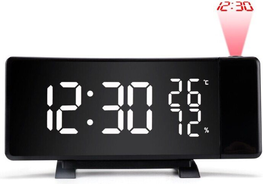 Multifunksjonell LED-projeksjon vekkerklokke / temperatur / fuktighet / snooze