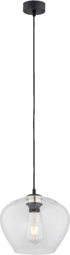 Kaja pendellampe med kule i klart glass, Ø 24 cm