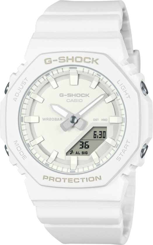 G-Shock Women GMA-P2100-7AER - Anadigi - Hvit - Herreklokker - Fiberrem - Mineral