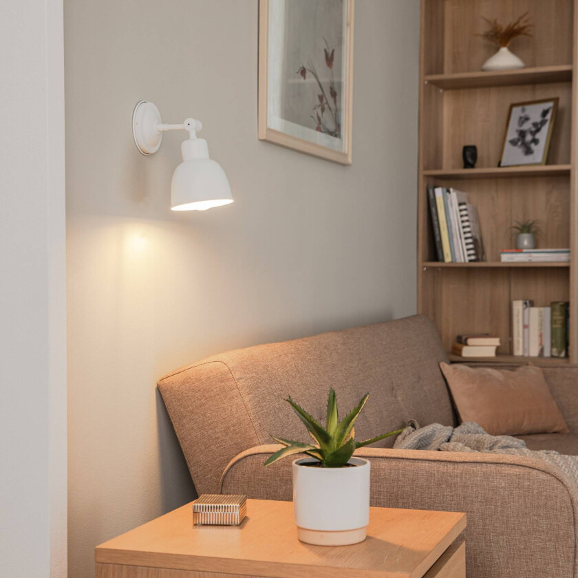Vegglampe Emoti, 1 lyskilde, hvit