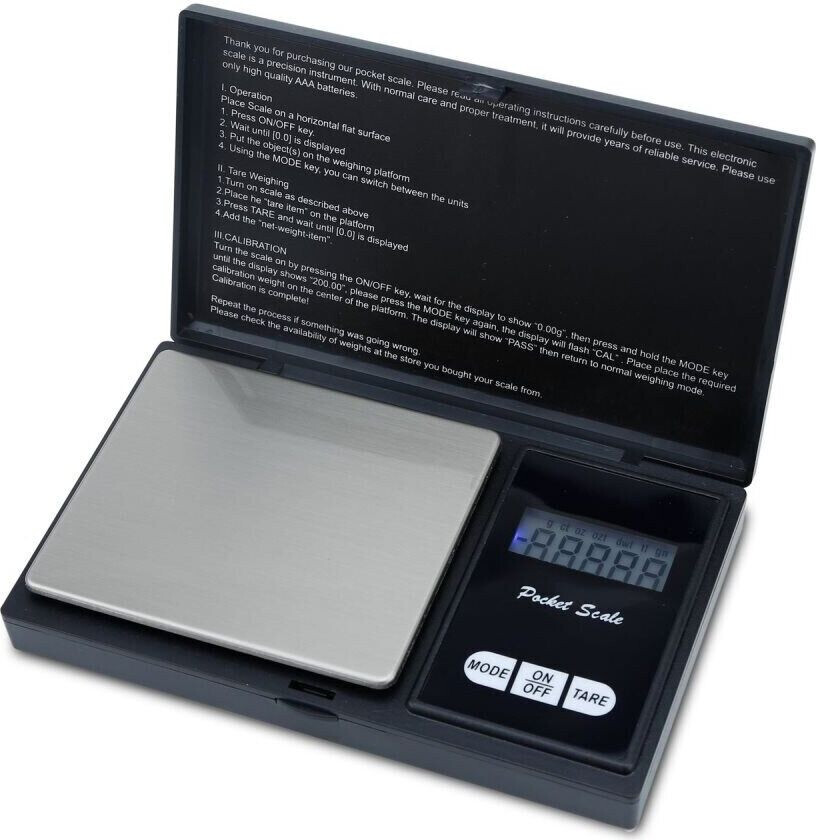 Kjøkkenvekt Digitalvekt Vekt Vanntett lommevekt med tarafunksjon og LCD-display Ekstremt nøyaktig digitalvekt for smykker, mynter, gull, kjøkken,