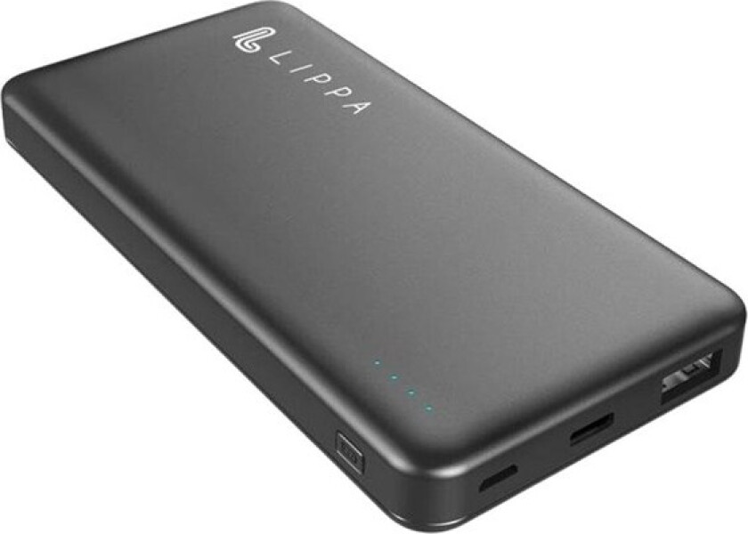10.000 mAh Powerbank 18W USB-C PD & QC USB-A Output - Black Nødlader - Svart - 10000 mAh