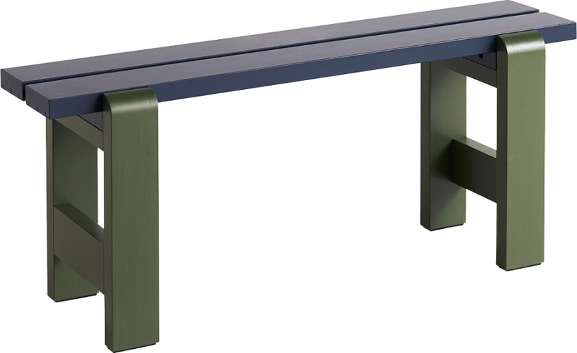 Weekday Bench Duo / Steel Blue Benchtop, Olive Frame