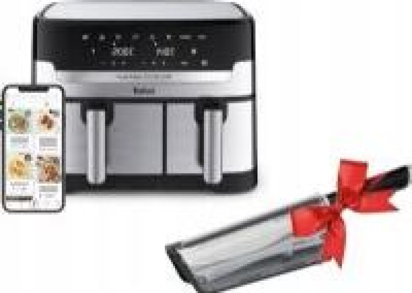 Dual Easy Fry & Grill EY905D Double 8.3 L Stand-alone 2700 W Hot air fryer Stainless steel