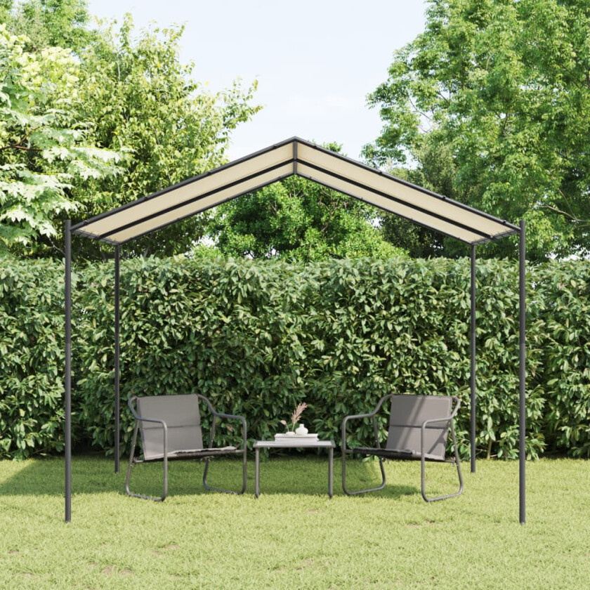 Paviljongtelt beige 3x3 m stål og stoff