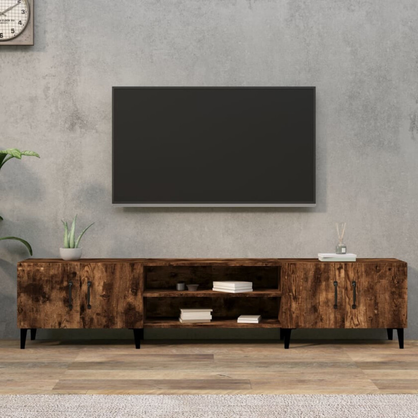 TV-benk røkt eik 180x31,5x40 cm konstruert tre