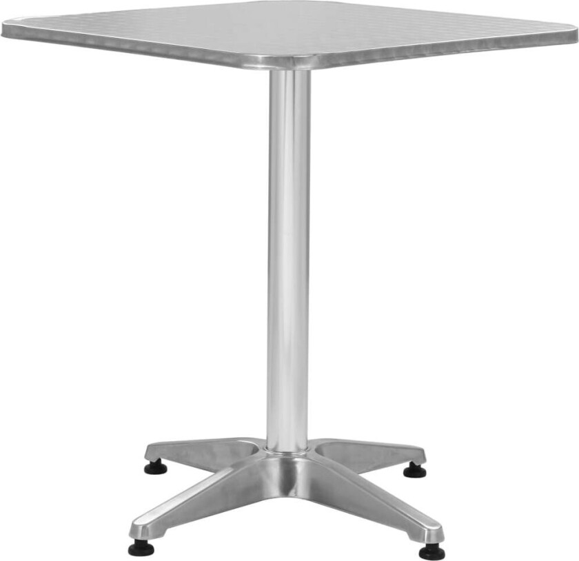 Hagebord sølv 60x60x70 cm aluminium