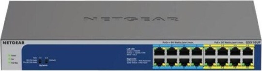 Netgear Gs516up Unmanaged Gigabit Switch Poe 380w