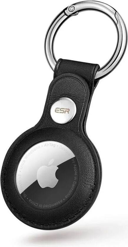 AirTag Skinndeksel m. Nøkkelring - Svart