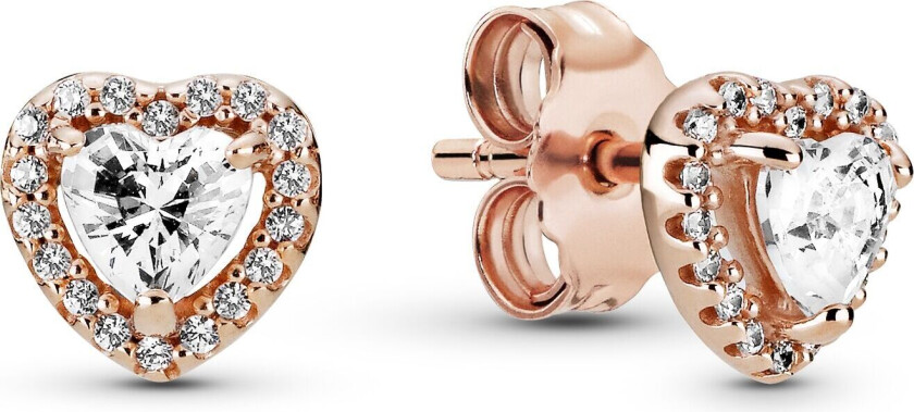 Øredobber i rosèforgylt 925 sølv med hjerte