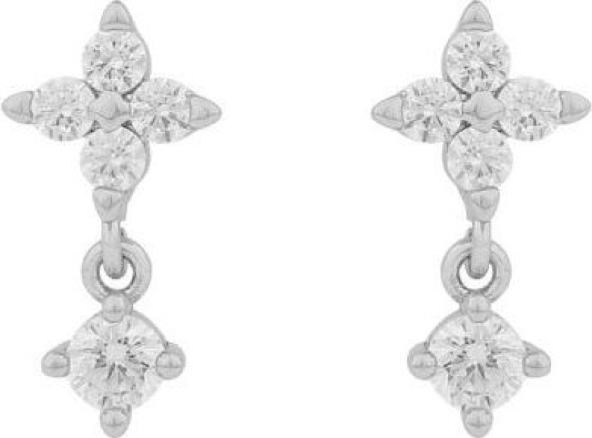 Snö of Sweden Wish, Øredobber i forsølvet messing med hengende hvite zirkonia