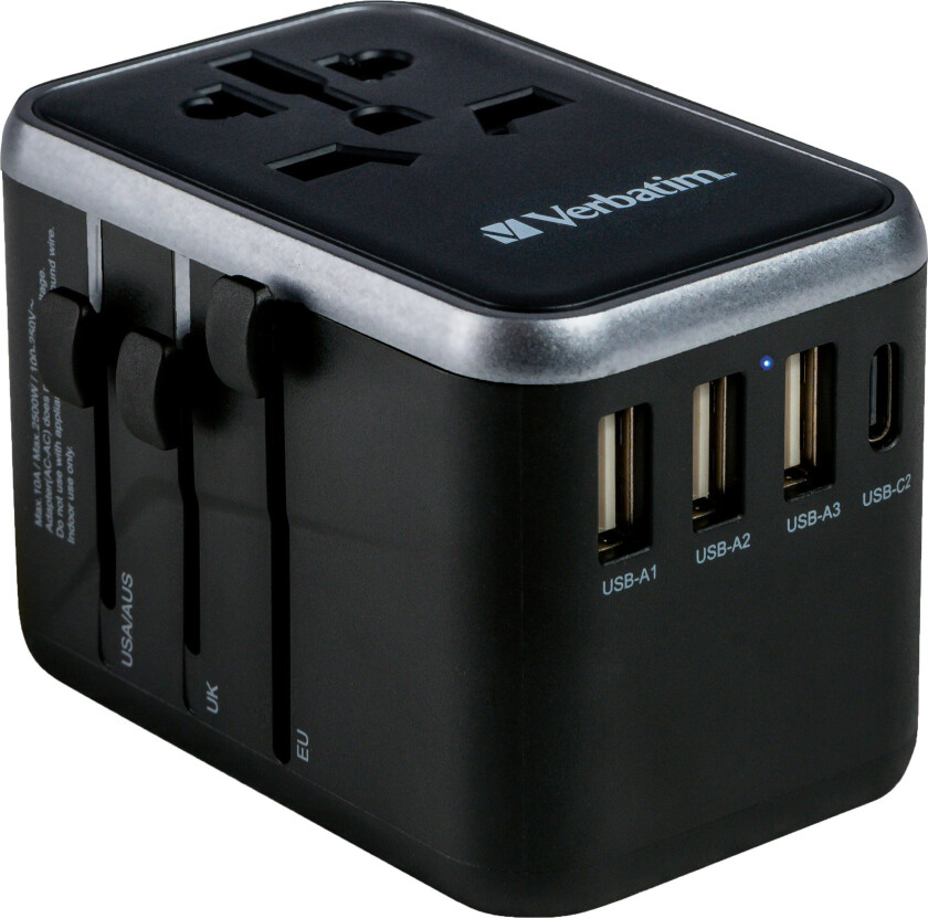 Bilde av - Universal Travel Adapter UTA-04 PD61W/QC / 3xUSB / 2xType-C