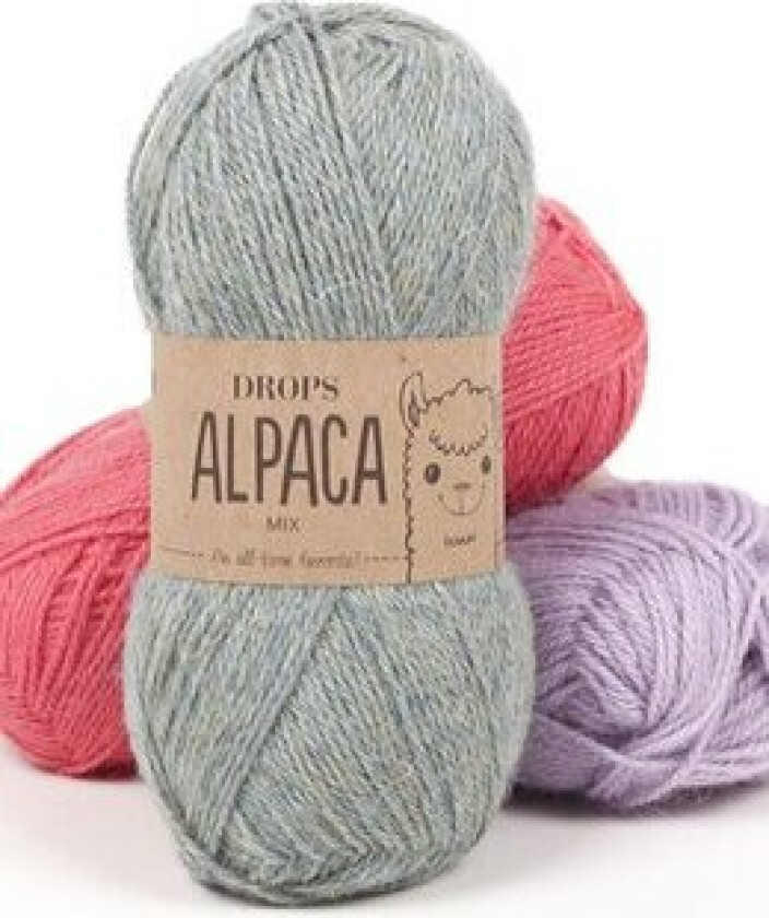 Drops Alpaca Garn Mix 7323 Aquagrått