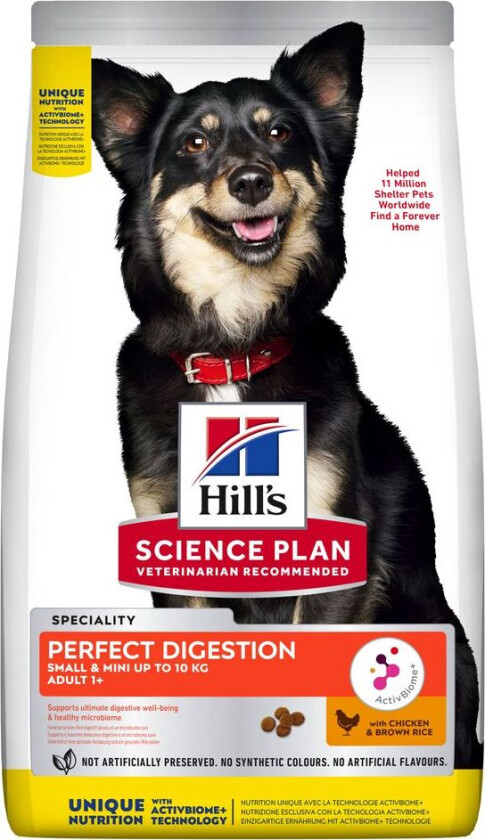 Hill's Science Plan Dog Adult 1+ Small & Mini Perfect Digestion Chicken & Brown Rice (6 kg)