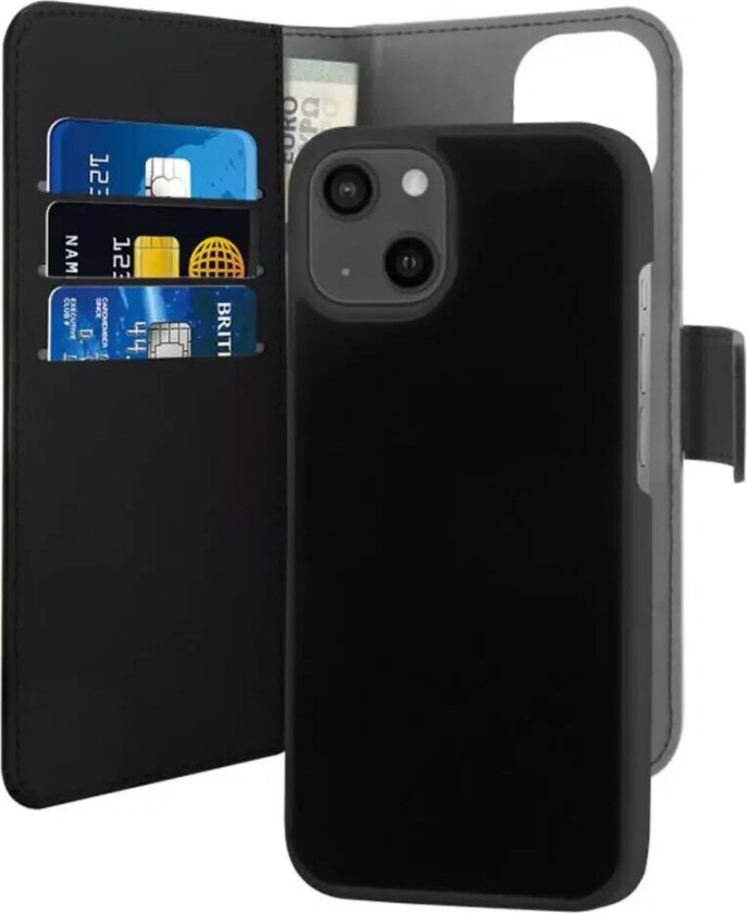 2-I-1 Magnetisk Lommebok-Deksel Iphone 13 Mini Svart