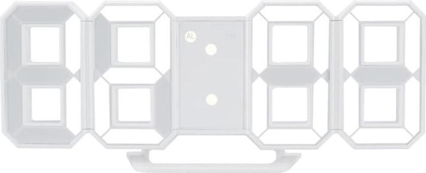 Digital 3D vekkerklokke Hvit